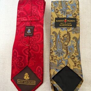 Robert Talbott Red Paisley & Gold Blue Paisley Silk Tie Price for the pair!